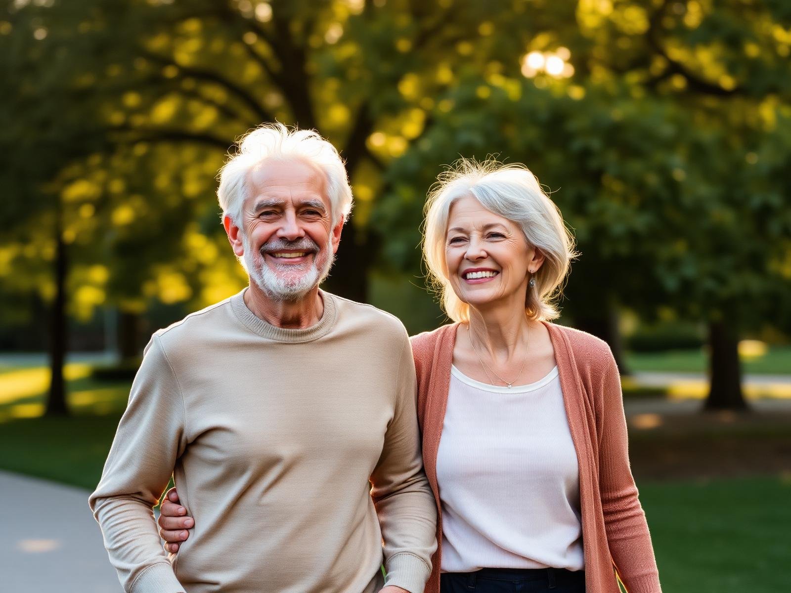 Casal caminhando ao ar livre